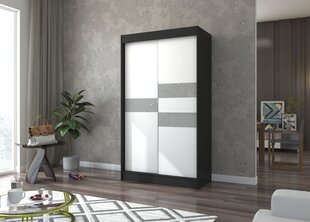Skapis Adrk Furniture Batia 120 cm, melns/pelēks cena un informācija | Skapji | 220.lv