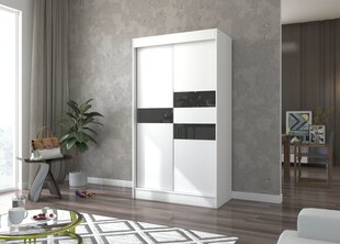 Skapis Adrk Furniture Batia 120 cm, balts/melns cena un informācija | Skapji | 220.lv