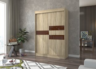 Skapis Adrk Furniture Batia 150 cm, ozola krāsas/tumši brūns cena un informācija | Skapji | 220.lv