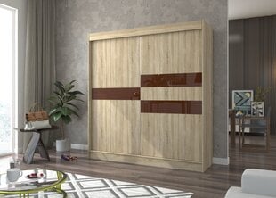 Skapis Adrk Furniture Batia 200 cm, ozola krāsas/tumši brūns цена и информация | Шкафы | 220.lv