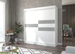 Skapis Adrk Furniture Batia 200 cm, balts/pelēks цена и информация | Skapji | 220.lv