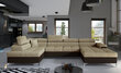 Stūra dīvāns NORE Eduardo, gaiši brūns/tumši brūns cena un informācija | Stūra dīvāni | 220.lv