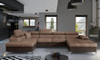 Stūra dīvāns NORE Eduardo, brūns/tumši brūns цена и информация | Stūra dīvāni | 220.lv