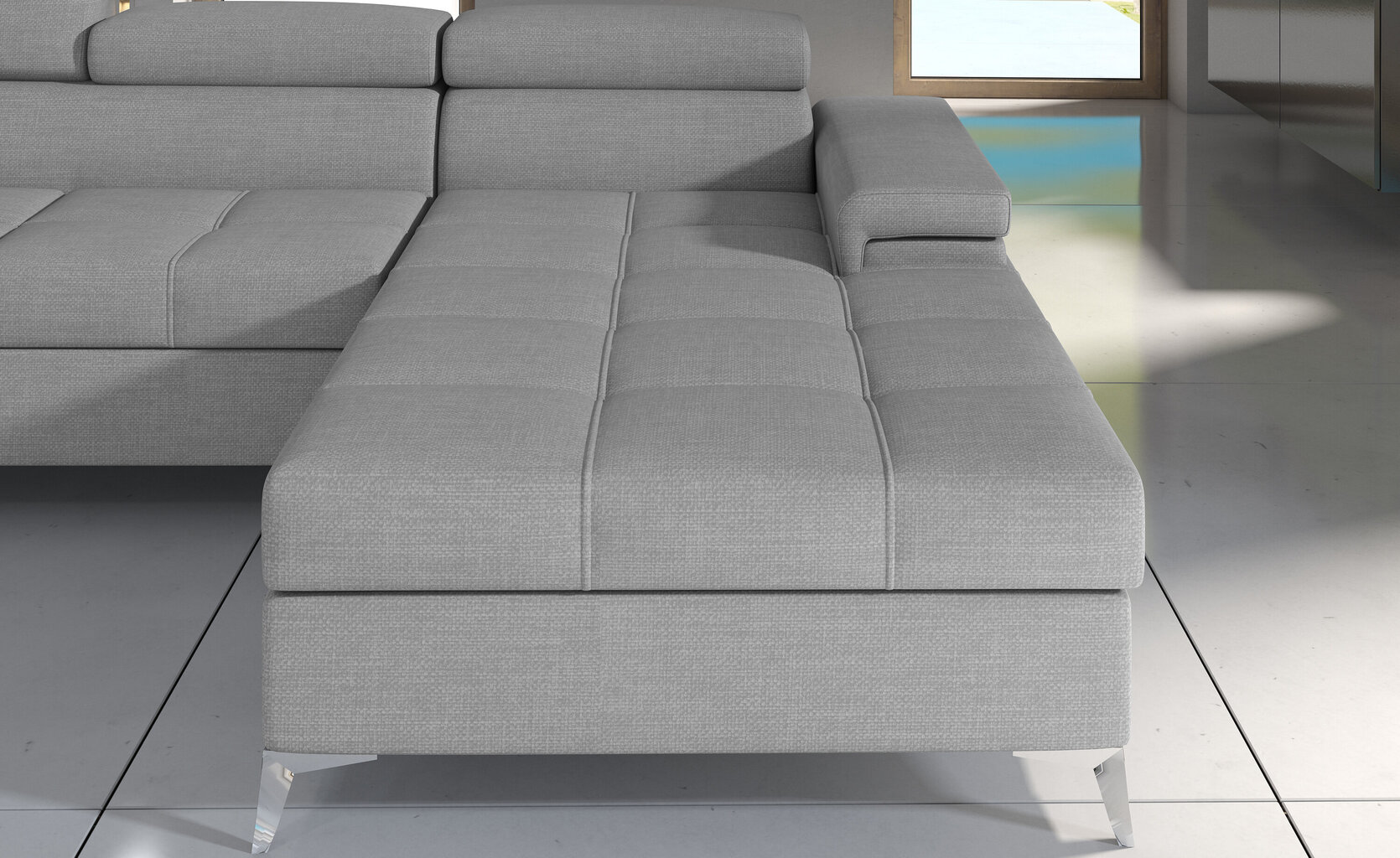 Stūra dīvāns NORE Eduardo, zaļš/pelēks cena un informācija | Stūra dīvāni | 220.lv
