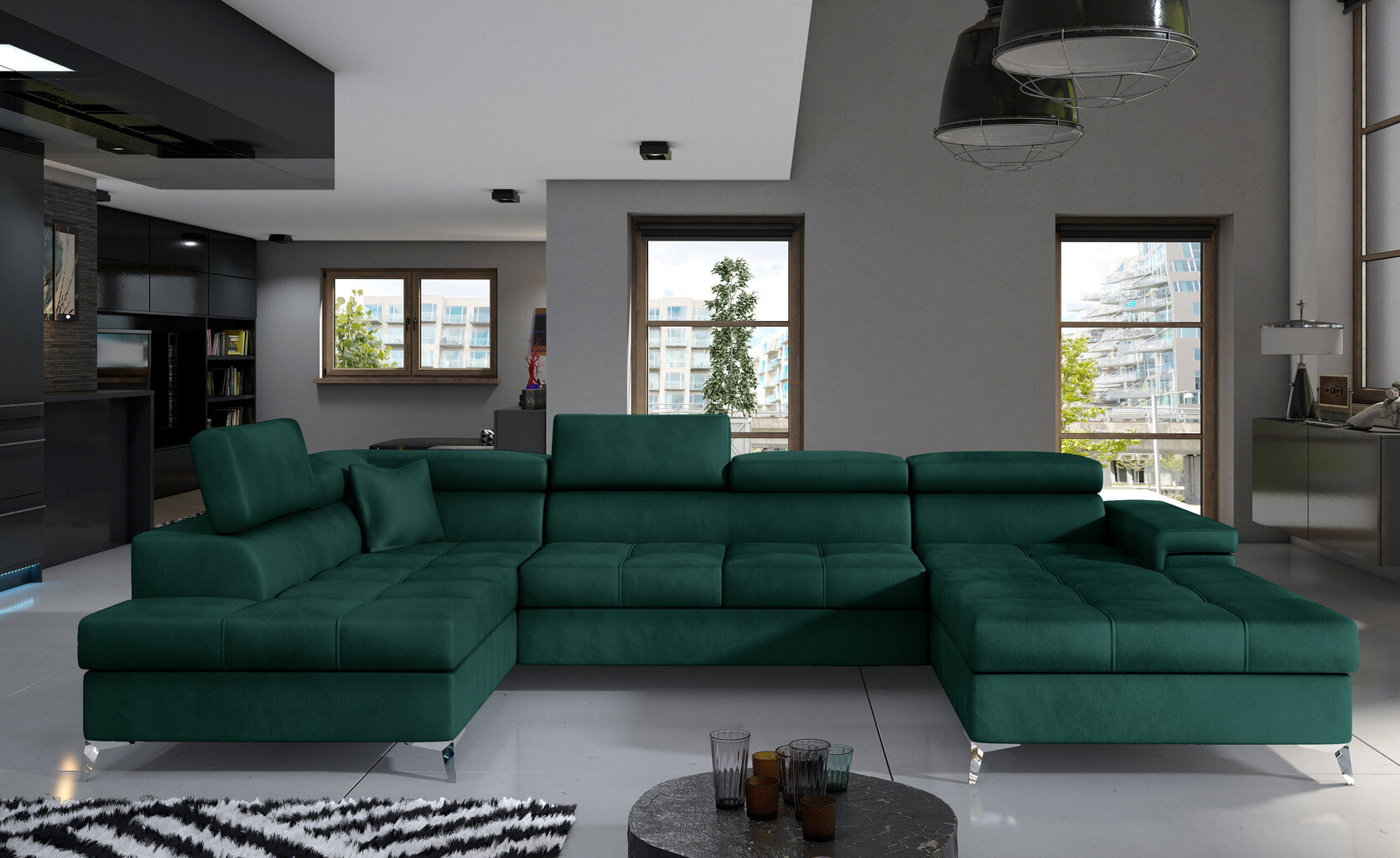 Stūra dīvāns NORE Eduardo, zaļš cena un informācija | Stūra dīvāni | 220.lv