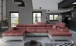 Stūra dīvāns NORE Eduardo, rozā/pelēks cena un informācija | Stūra dīvāni | 220.lv
