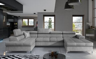 Stūra dīvāns NORE Eduardo, pelēks cena un informācija | Stūra dīvāni | 220.lv
