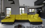 Stūra dīvāns NORE Eduardo, dzeltens/melns