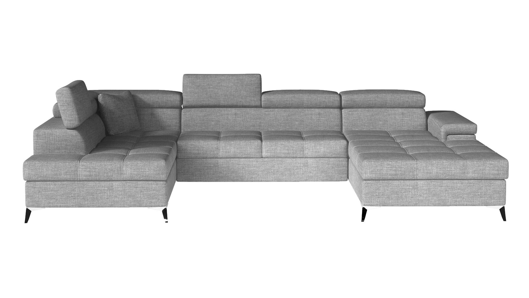 Stūra dīvāns NORE Eduardo, gaiši pelēks/melns cena un informācija | Stūra dīvāni | 220.lv