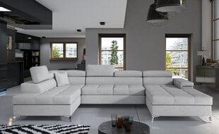 Stūra dīvāns NORE Eduardo, gaiši pelēks cena un informācija | Stūra dīvāni | 220.lv