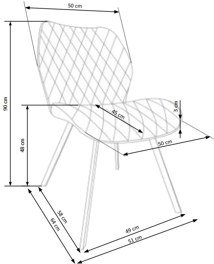 4 krēslu komplekts Halmar K360, krēmkrāsas cena un informācija | Virtuves un ēdamistabas krēsli | 220.lv