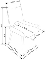 Комплект из 2 стульев Halmar K369, серый цена и информация | Стулья для кухни и столовой | 220.lv