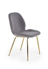 4 krēslu komplekts Halmar K381, pelēks/zelta krāsas cena un informācija | Virtuves un ēdamistabas krēsli | 220.lv