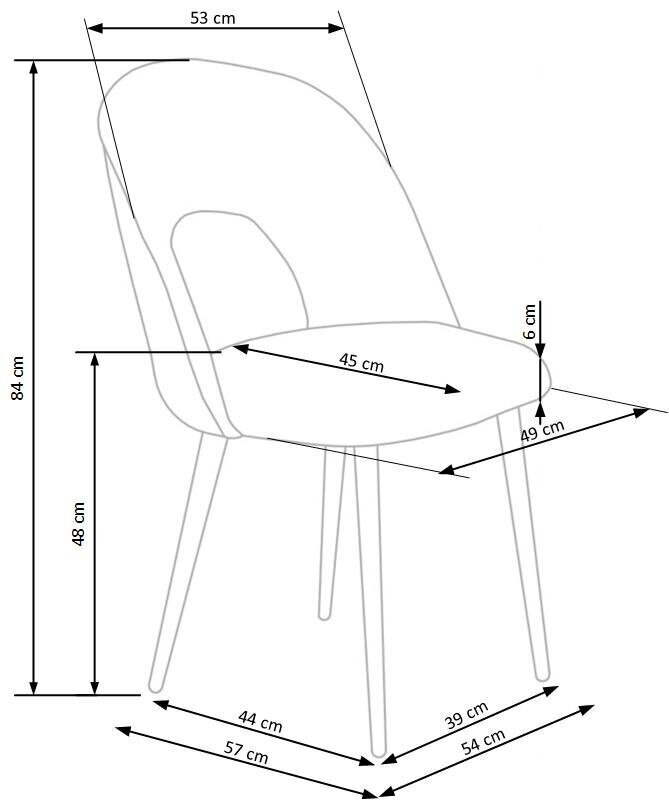 4 krēslu komplekts Halmar K384, zaļš/melns cena un informācija | Virtuves un ēdamistabas krēsli | 220.lv