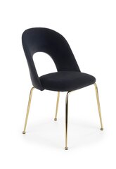 4 krēslu komplekts Halmar K385, melnā/zelta krāsā kaina ir informacija | Virtuves un ēdamistabas krēsli | 220.lv