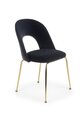 4 krēslu komplekts Halmar K385, melnā/zelta krāsā