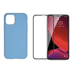 Силиконовый чехол «SoundBerry» Full protection + защитное стекло для iPhone 11 Pro, синий цена и информация | Чехлы для телефонов | 220.lv