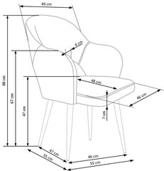 2 krēslu komplekts Halmar K364, zaļš cena un informācija | Virtuves un ēdamistabas krēsli | 220.lv