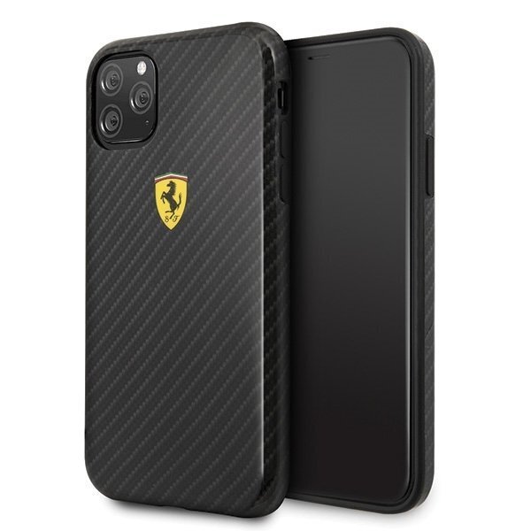 Ferrari Hardcase FESPCHCN58CBBK iPhone 11 Pro black On Track Carbon Effect (Black) cena un informācija | Telefonu vāciņi, maciņi | 220.lv