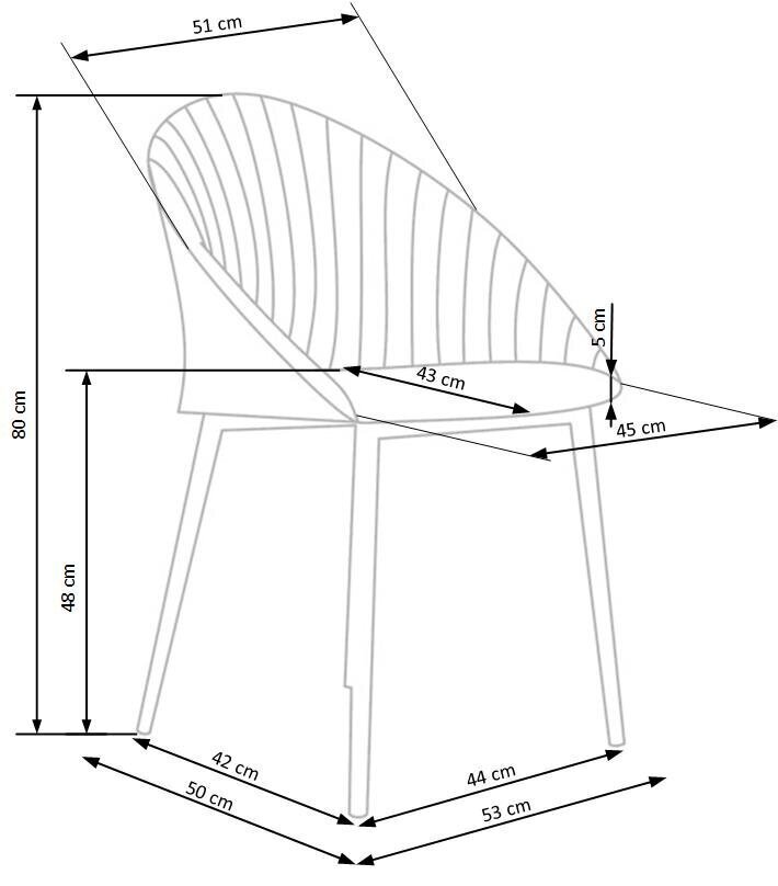 2 krēslu komplekts Halmar K357, pelēks cena un informācija | Virtuves un ēdamistabas krēsli | 220.lv