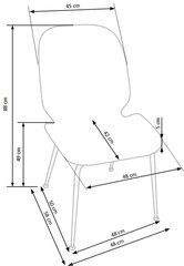 4 krēslu komplekts Halmar K381, rozā/zelta krāsā цена и информация | Стулья для кухни и столовой | 220.lv