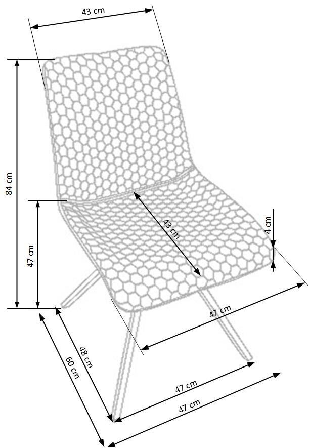 4 krēslu komplekts Halmar K394, brūns cena un informācija | Virtuves un ēdamistabas krēsli | 220.lv