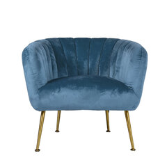 Кресло TUCKER 78x71xH69см, синее бархатное полотно, золотые стальные ножки цена и информация | Кресла в гостиную | 220.lv