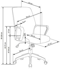Biroja krēsls Halmar Spin, pelēks/balts цена и информация | Офисные кресла | 220.lv