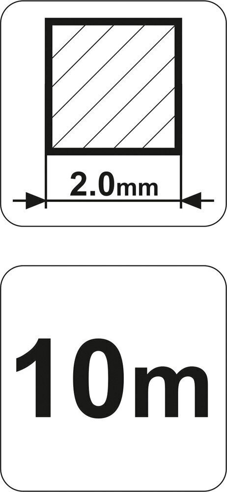 Aukla trimmerim (kvadrāta) Flo d-(2,0x2,0)mm x 10m (89413) цена и информация | Dārza tehnikas rezerves daļas | 220.lv