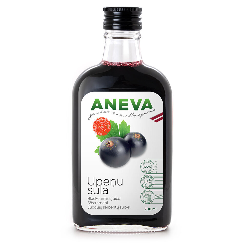 Upeņu sula 100%, 200ml, Aneva J cena un informācija | Sulas, nektāri un sulu dzērieni | 220.lv