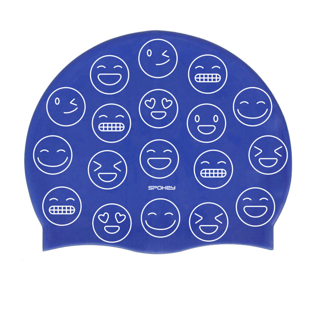 Peldēšanas cepure bērniem Spokey Emoji, zila cena un informācija | Peldcepures | 220.lv