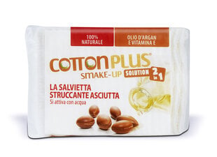 Diski kosmētikas noņemšanai ar losjonu ARGAN COTTON PLUS SOLUTION 2IN1-SMAKE-UP LINE cena un informācija | Cotton Plus Smaržas, kosmētika | 220.lv