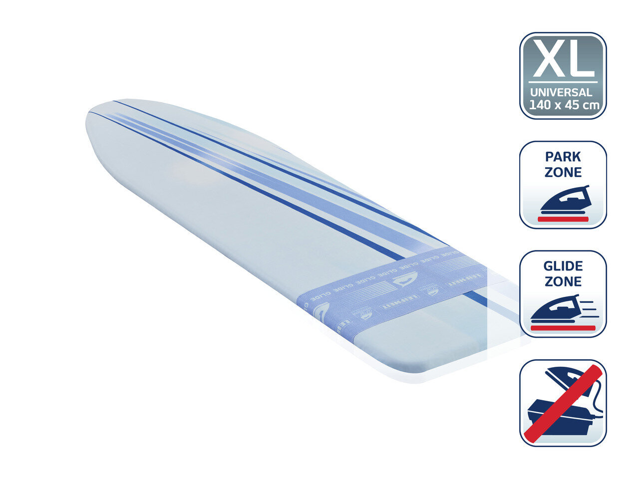 LEIFHEIT Gludināmā dēļa audums Thermo Reflect Glide&Park Universal 140x45cm cena un informācija | Veļas gludināšana | 220.lv