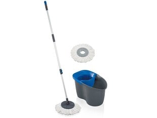 LEIFHEIT Grīdas uzkopšanas komplekts Clean Twist Disc Mop Active pelēks/zils 60YE Edition New cena un informācija | Tīrīšanas piederumi | 220.lv