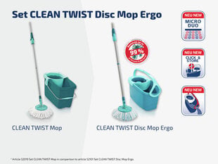 LEIFHEIT GRĪDAS UZKOPŠANAS KOMPLEKTS CLEAN TWIST DISC MOP ERGO/ MARTS цена и информация | Чистящие средства | 220.lv