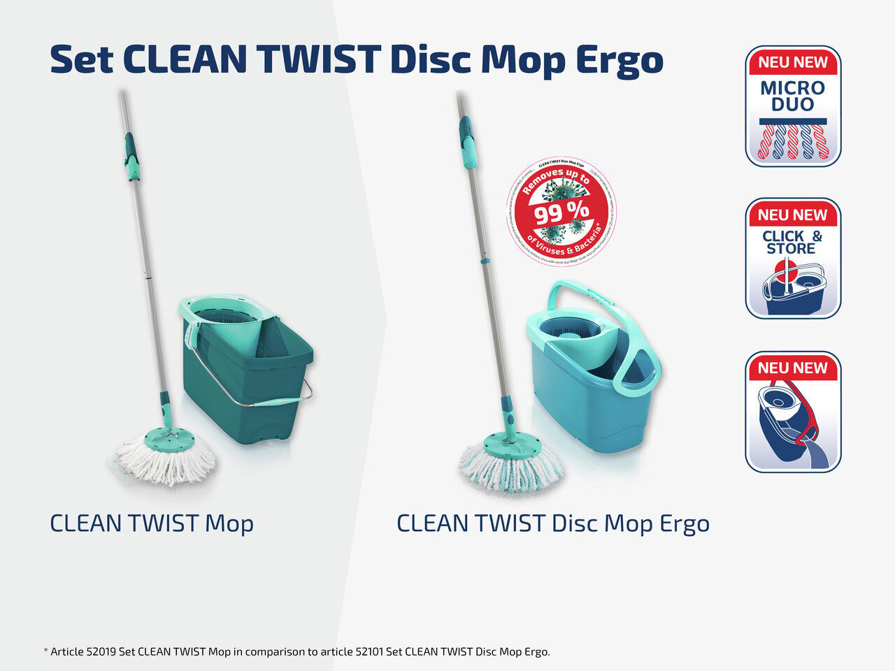 LEIFHEIT GRĪDAS UZKOPŠANAS KOMPLEKTS CLEAN TWIST DISC MOP ERGO/ MARTS цена и информация | Tīrīšanas piederumi | 220.lv