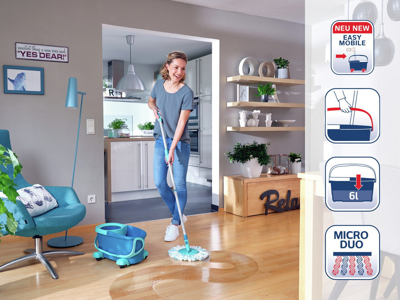 LEIFHEIT Grīdas uzkopšanas komplekts Clean Twist Disc Mop Ergo Mobile цена и информация | Tīrīšanas piederumi | 220.lv