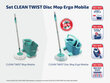 LEIFHEIT Grīdas uzkopšanas komplekts Clean Twist Disc Mop Ergo Mobile цена и информация | Tīrīšanas piederumi | 220.lv