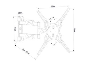 Blow 76-869 13-55” цена и информация | Кронштейны и крепления для телевизоров | 220.lv