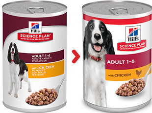 Hill's Sience Plan Adult suņu barība ar vistu, 370g cena un informācija | Konservi suņiem | 220.lv
