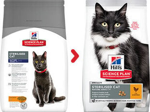 Hill's Science Plan Sterilised Cat Mature Adult kaķu barība ar vistu, 3 kg cena un informācija | Sausā barība kaķiem | 220.lv