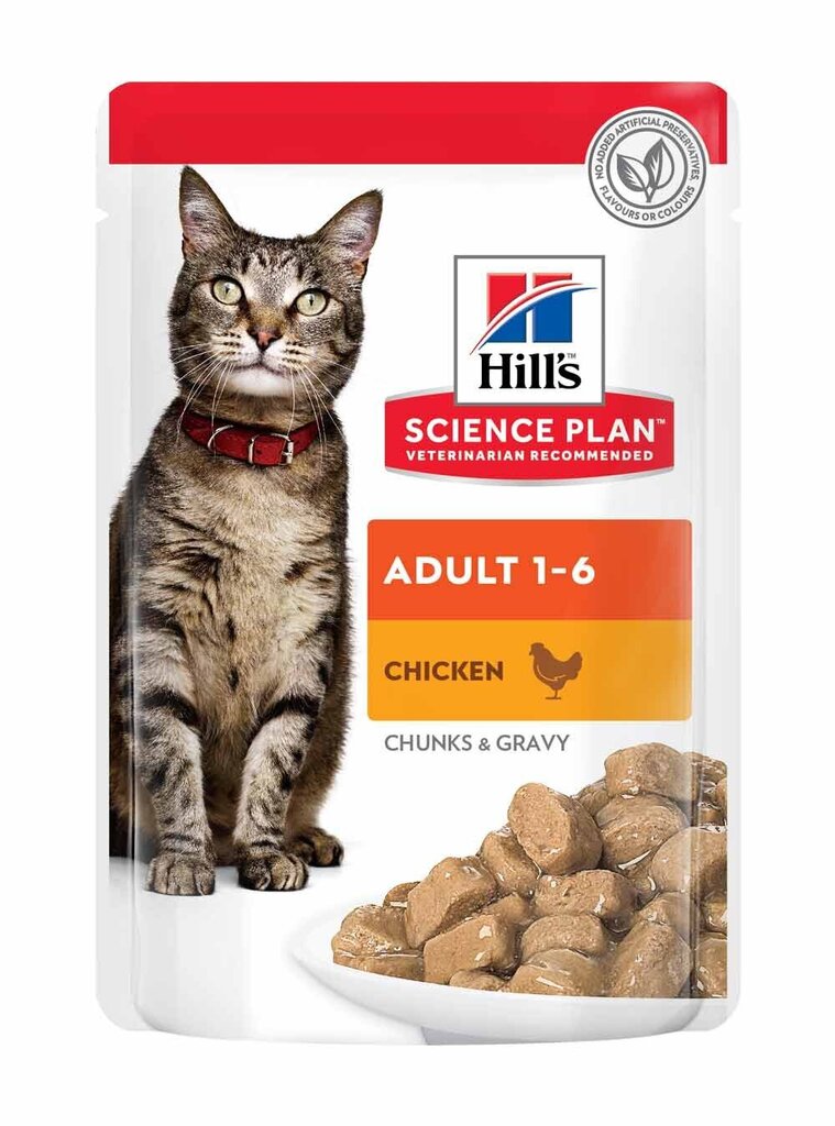 Hill's Science Plan Adult barība kaķiem ar vistu, 12x85 g цена и информация | Konservi kaķiem | 220.lv