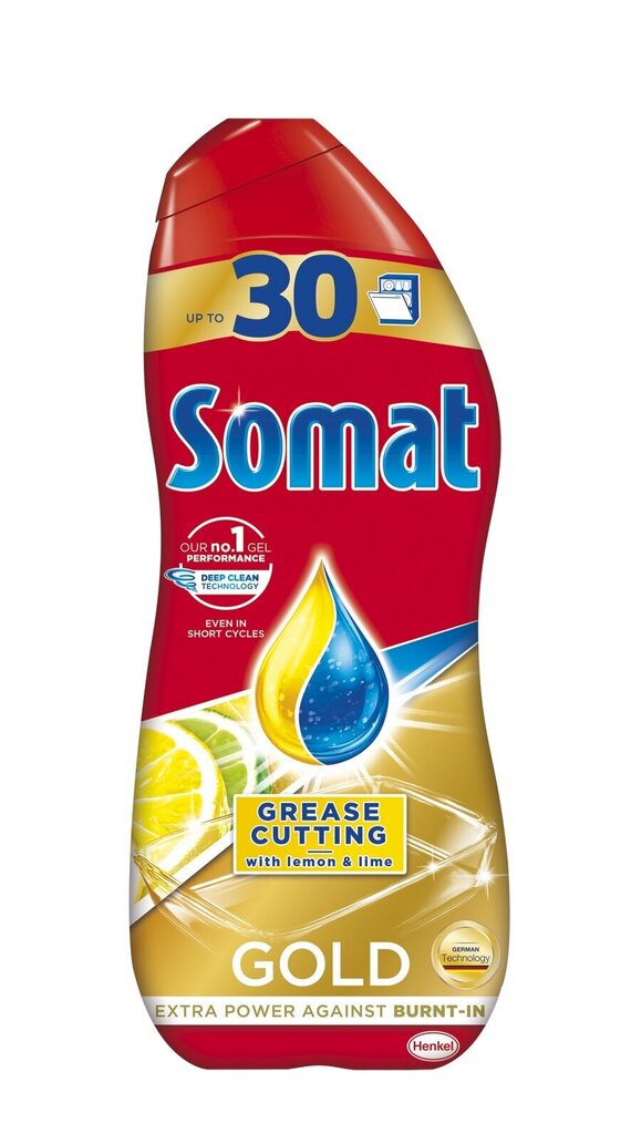 SOMAT GOLD GELS LEMON 540 ML 30 WL cena un informācija | Trauku mazgāšanas līdzekļi | 220.lv