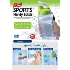 Pudele Color Sports 500ml zaļa цена и информация | Фляги для воды | 220.lv