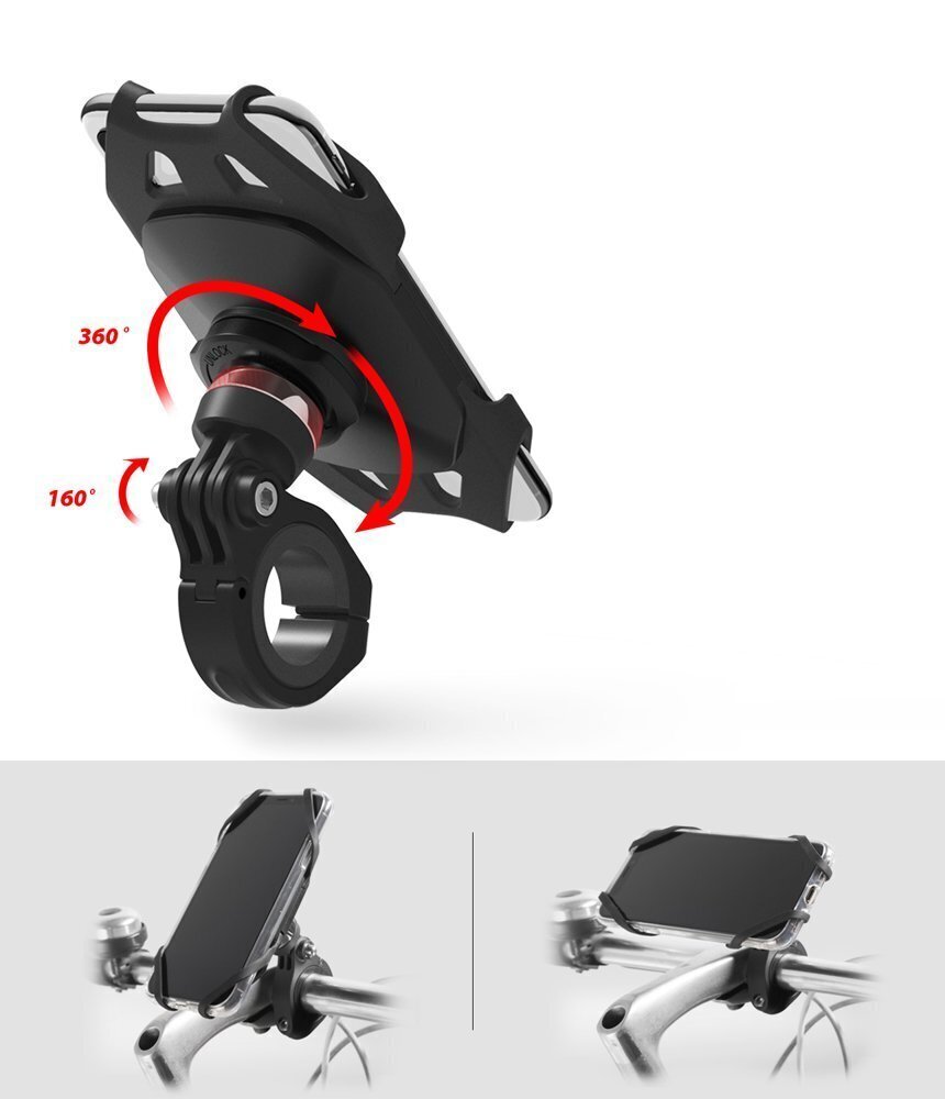 Ringke Spider Grip Mount Bicycle Vehicle Mounts Bike Silicone Phone Bracket for 4-6" Devices black (ACSG0001) cena un informācija | Auto turētāji | 220.lv