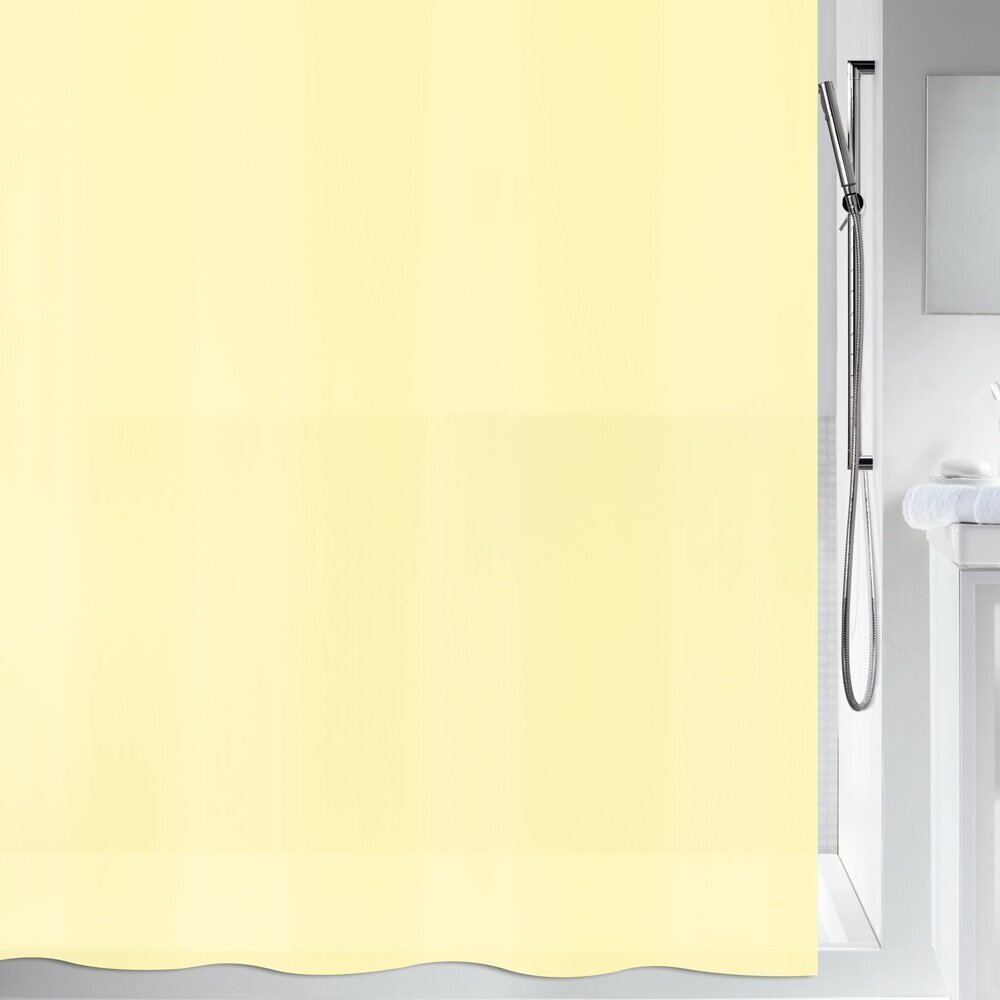 Dušas aizkars Bio 180x200cm gaiši dzeltens PEVA cena un informācija | Vannas istabas aksesuāri | 220.lv