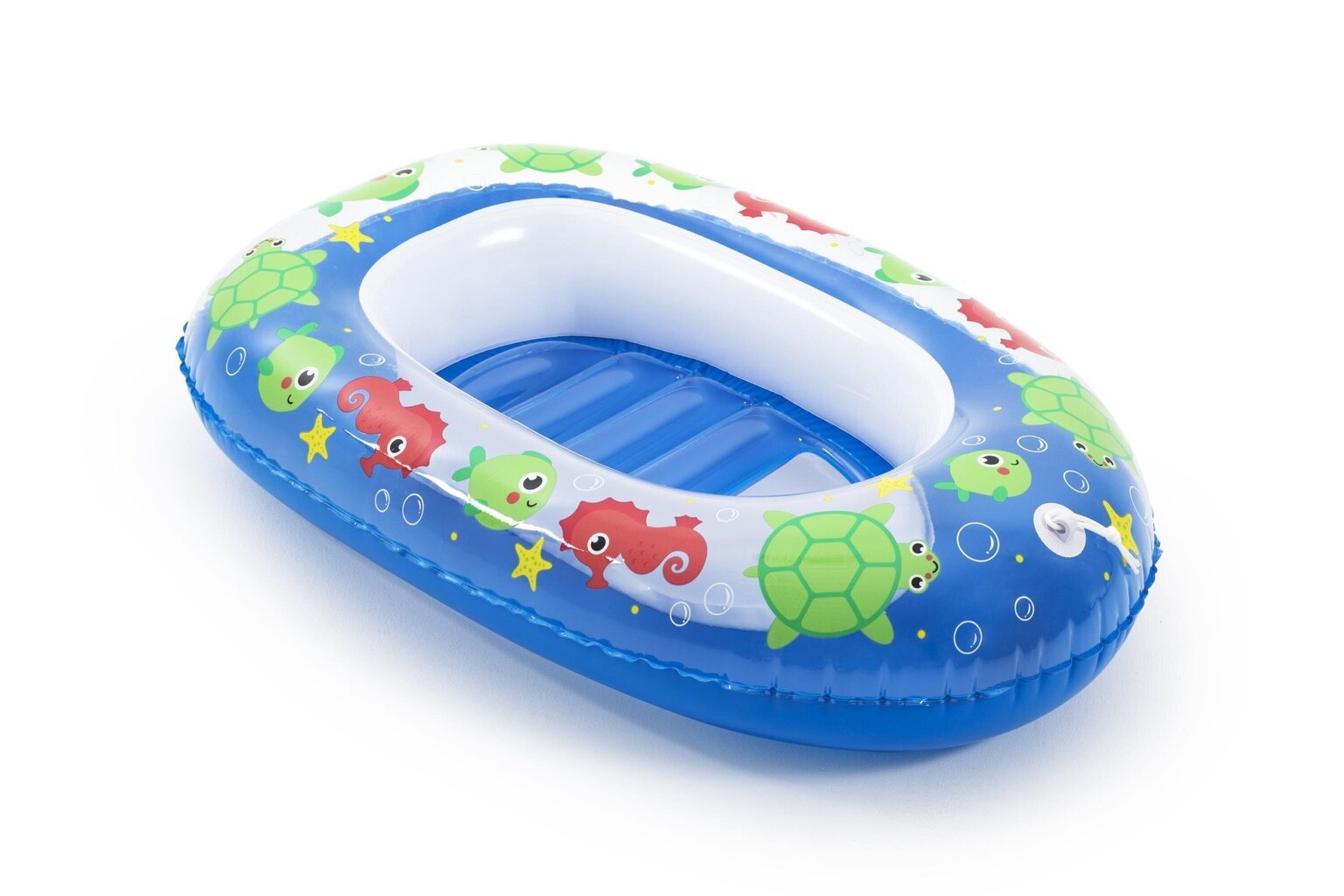 Piepūšamā bērnu laiva Bestway Kiddie Raft, 102x69 cm, zila/dzeltena cena un informācija | Piepūšamās rotaļlietas un pludmales preces | 220.lv