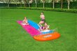 Piepūšams ūdens slidkalniņš Bestway H2OGO! Llama Rama Double Race, zils/rozā cena un informācija | Piepūšamās rotaļlietas un pludmales preces | 220.lv