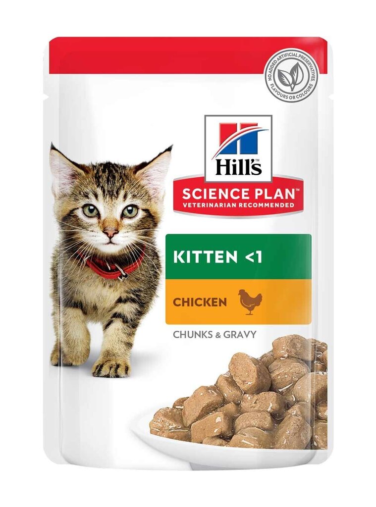 Hill's Science Plan Kitten barība kaķēniem ar vistu, 12x85g cena un informācija | Konservi kaķiem | 220.lv
