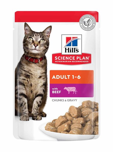 Hill's Science Plan Adult kaķu barība ar liellopu gaļu, 12x85 g cena |  220.lv